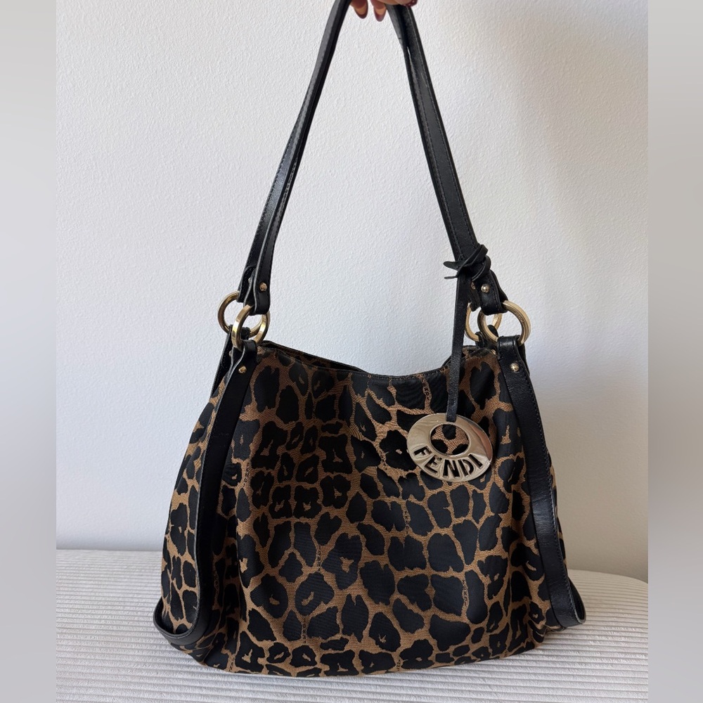 RARE Fendi Leopard Chef Shoulder Bag